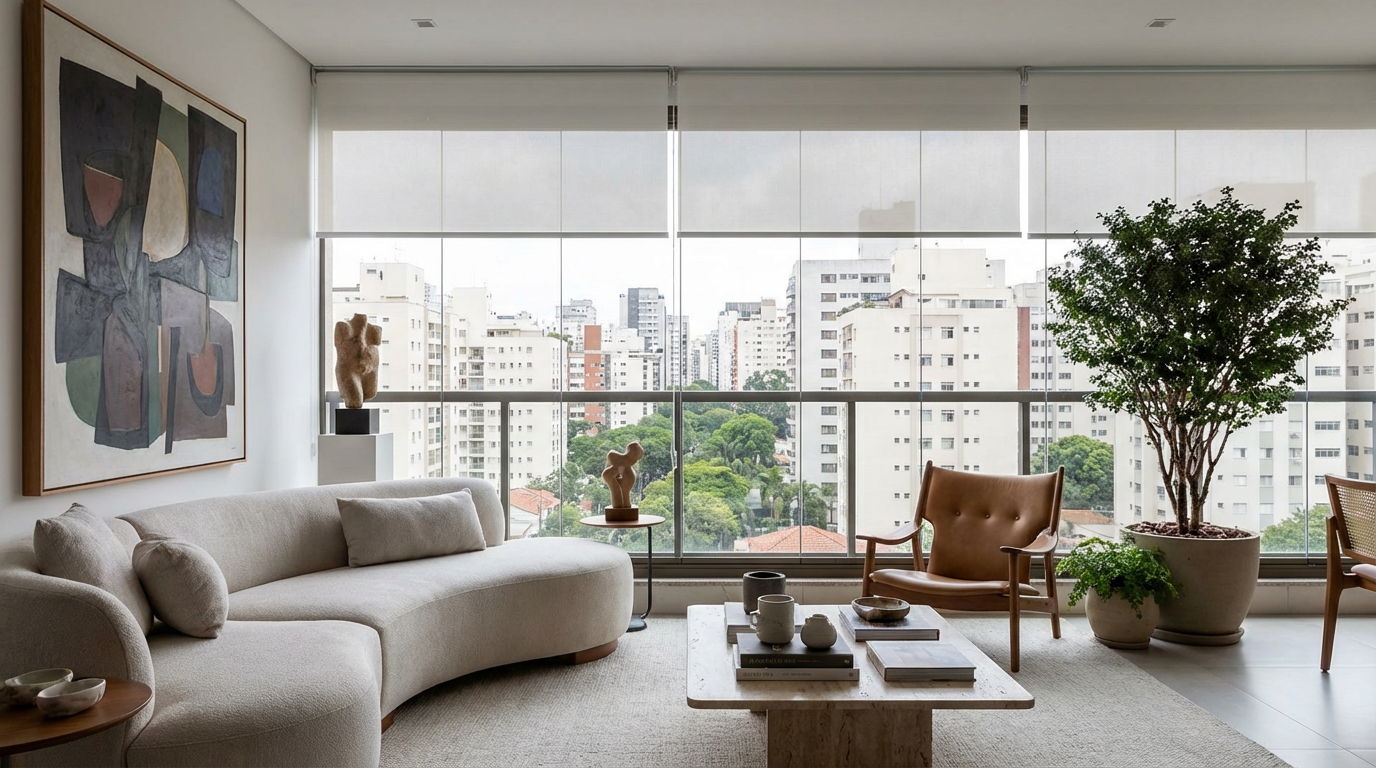 cortinas rolô para varanda gourmet